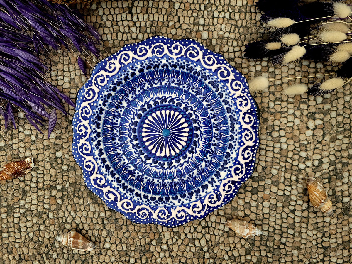 Ayennur Turkish Decorative Plate Handmade Ceramic Ornament for Home&Office Wall Decor