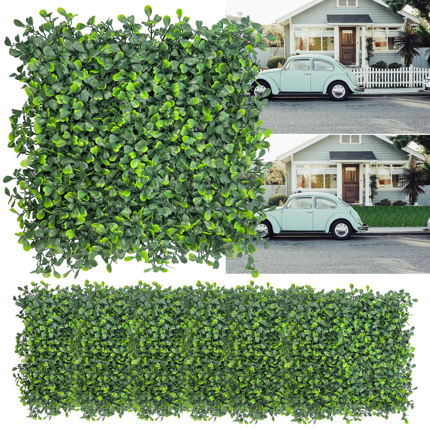 DOPGIB Artificial Grass Wall Backdrop,10"x 10"(8P) UV-Anti Boxwood Faux Green Panels for Interior Wall, Greenery Wall,Garden and Indoor Outdoor Plant Decor