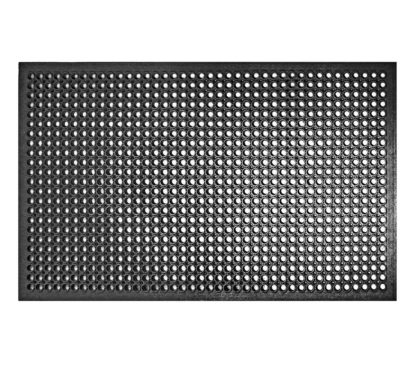 New Star Foodservice 533517 Commercial Grade Grease Resistant Anti-Fatigue Rubber Floor Mat, 36" x 60", Black