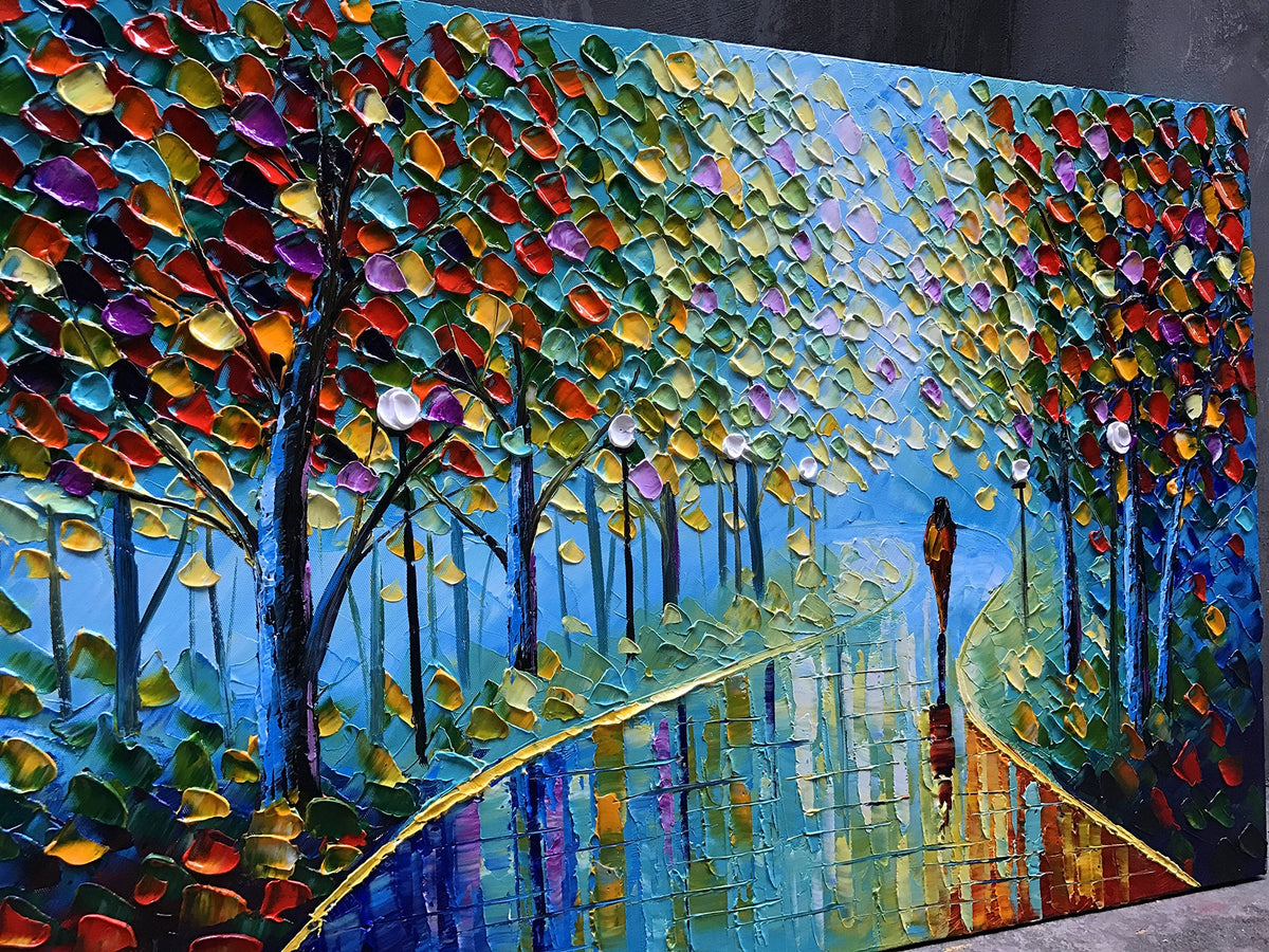 YaSheng Art -Landscape Oil Painting On Canvas Textured Tree Abstract Contemporary Art Wall Paintings Handmade painting Home Office Decorations Canvas Wall Art painting 24x36inch