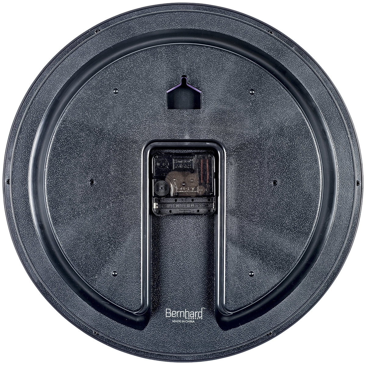 Bernhard Products Black Wall Clock, Large 13-Inch Silent Non Ticking Quartz Battery Operated Round Easy to Read Classroom/Home/School/Office Clock